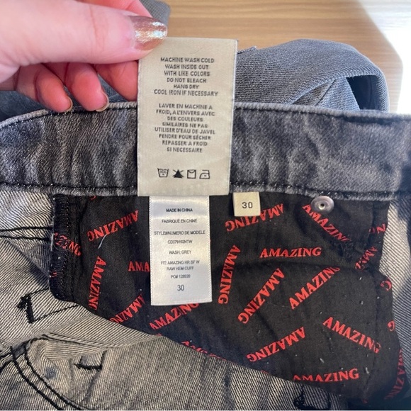 Alice & Olivia Womens Grey Distress High Rise Wide Leg Boyfriend Jeans Size 30 - Picture 11 of 14